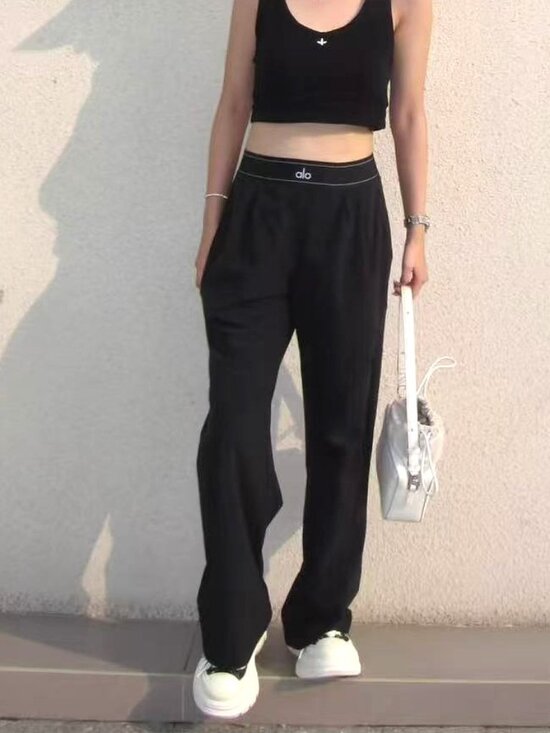 ALO Yoga Pants - 🔥Straight Leg Pants Alo Yoga Suit Up Trouser Black ⚫30-inch Inner Seam Length